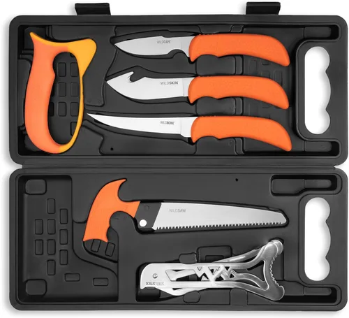Miniatura 9 de OUTDOOR EDGE WildLite - Juego de 6 cuchillos de caza y procesamiento de caza de campo a congelador con cuchilla para desentrañar, cuchillo