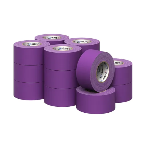 Miniatura 7 de Cinta Pro Gaff Gaffers de 1 pulgada de longitud de 55 yardas de longitud, color azul eléctrico mate. Cinta de alta resistencia de alta calidad