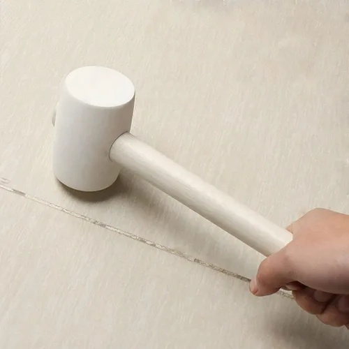 Miniatura 6 de POPETPOP Martillo de goma, herramienta de instalación de azulejos de 16 onzas, mango de madera, martillo de construcción, agarre antideslizante