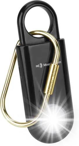 Miniatura 20 de Alarma de seguridad personal de 130 dB con luz estroboscópica. Alertas de emergencia SOS de sonido fuerte con mosquetón. Sirena de llavero