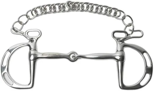 Miniatura 2 de Korsteel Stainless Steel Jointed Slotted Kimblewick Bit