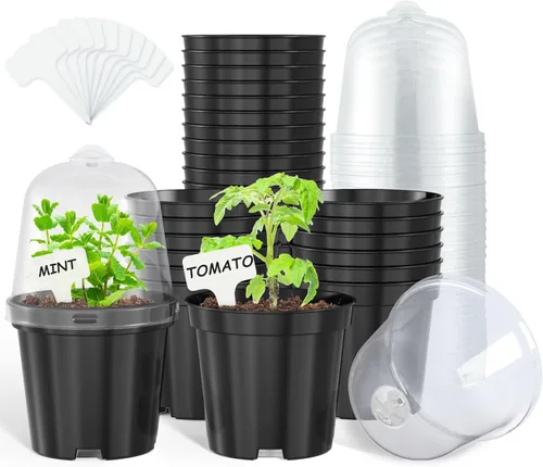 Miniatura 22 de homenote Macetas de vivero, paquete de 30, maceta de 3/4/5 pulgadas para plantar, macetas transparentes para plantas, plántulas de plástico