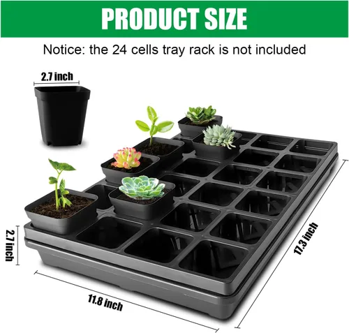 Miniatura 4 de RooTrimmer Paquete de 5 bandejas para macetas de vivero, bandeja de transporte y sujeción para plantas para macetas de inicio de semillas, Negro