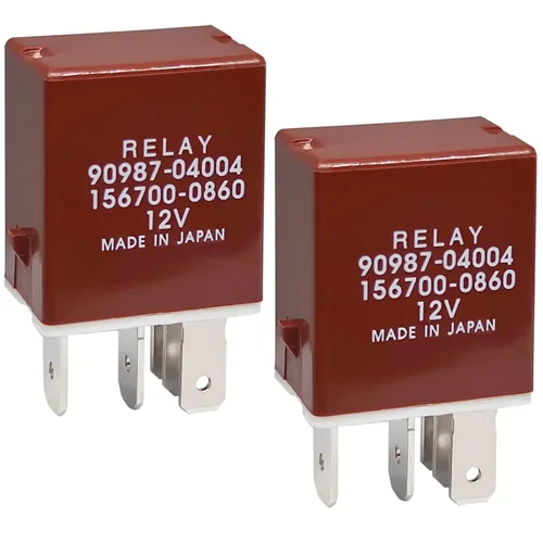 Relé 90987-04004 (Juego de 2), 90987-04004 156700-0860 40A 12VDC Relé automotriz multiusos de 5 pines con enchufe, compatible con Toyota 90084-98032
