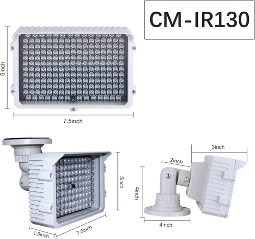 Miniatura 3 de IR130-940 CMVision 940nm Invisible Gran Angular 198pc Iluminación LED IR Pequeño de Alta Potencia con Adaptador de Alimentación Gratis