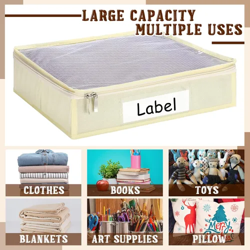 Miniatura 7 de Panelee 6 bolsas de almacenamiento de suéter de 14 x 12 x 3 pulgadas, organizador de suéter con cremallera de fácil deslizamiento, organizador