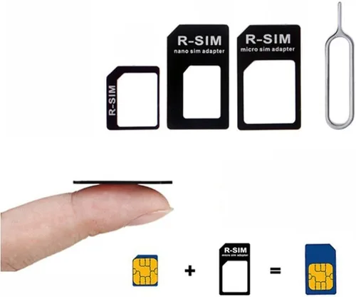 Miniatura 2 de Juego de 3 adaptadores Nano Sim y Micro Sim y adaptador Nano a Micro con una carpeta de tarjeta SIM y un paquete de tres agujas