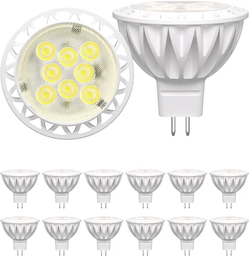Miniatura 8 de Paquete de 12 bombillas LED MR16, equivalente a 50 W, 5000 K luz blanca diurna 5 W GU5.3 MR16 12 V, ángulo de haz de 38 grados para paisaje, 5000K