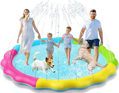 Jasonwell - Alfombrilla rociadora para niños, tapete de juego al aire libre, juguetes de agua inflables, piscina para bebés y niños pequeños,