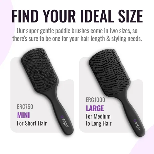 Miniatura 4 de ERGO Cepillo de Paleta Mini Súper Suave para Secado con Secador - Cepillos de Pelo para Mujeres con Cabello Grueso o Fino - Cepillo de Pelo Dual