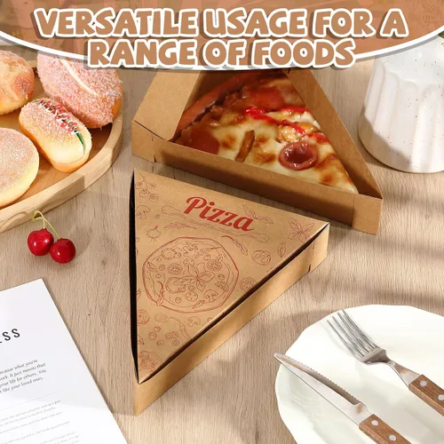 Miniatura 4 de Teenyyou 36 cajas de pizza desechables individuales para rebanadas de pizza de 9.65 x 7.28 x 1.77 pulgadas, soporte individual para suministros