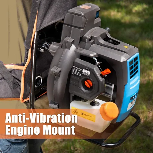 Miniatura 4 de LawnMaster NPTBL31AB - Soplador de hojas de mochila sin tirones, alimentado a gas con arranque eléctrico, motor de 2 ciclos de 31 cc, 470 CFM, 175