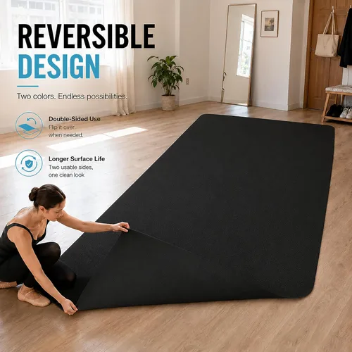 Miniatura 7 de ProStep by FlooringInc - Rollo reversible para pista de baile Marley, suelo de baile portátil de vinilo enrollable para ballet, jazz, moderno