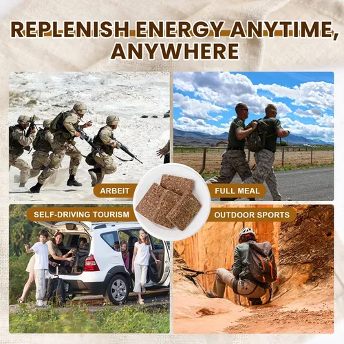 Miniatura 7 de Barras de ración de alimentos de emergencia, sabor a chocolate/multivitaminas, suministro de pestañas de supervivencia para campamento al aire