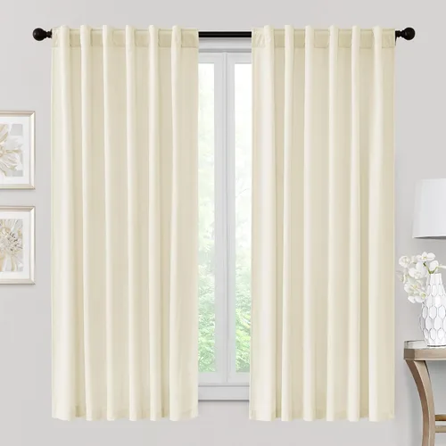 Miniatura 69 de RYB HOME - Cortinas de terciopelo beige, cortinas decorativas resistentes con pestaña trasera, cubierta de privacidad para oscurecer habitación