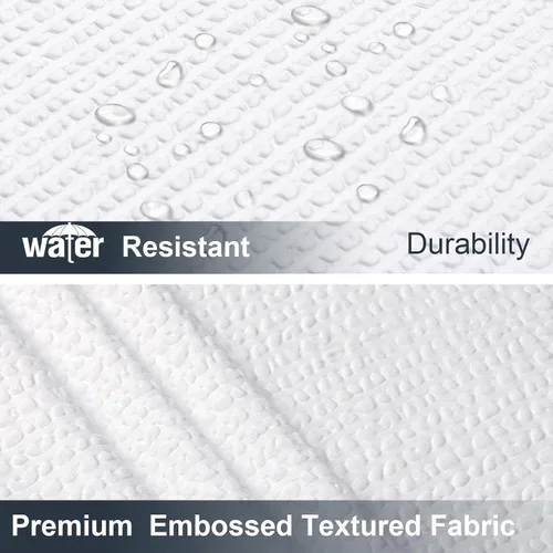 Miniatura 4 de OWENIE Cortina de ducha blanca para baño, 96 pulgadas, extra larga, elegante cortina de ducha de tela texturizada en relieve 3D, repelente al agua