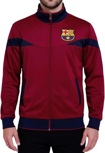 Icon Sports Chaqueta deportiva de fútbol con licencia oficial del FC Barcelona, unisex para adultos