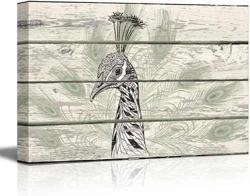 Miniatura 13 de wall26 - Obra de arte con estampado de madera de ciervo en bosque de abedules - Lienzo rústico para pared, arte para el hogar - 16 x 24 pulgadas
