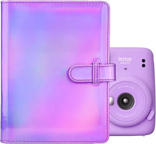 Rieibi Mini álbum de fotos de 128 bolsillos, cartera de piel sintética para Fujifilm Instax Mini Evo/11/8/9/7s/25/70/90, álbum de fotos brillante