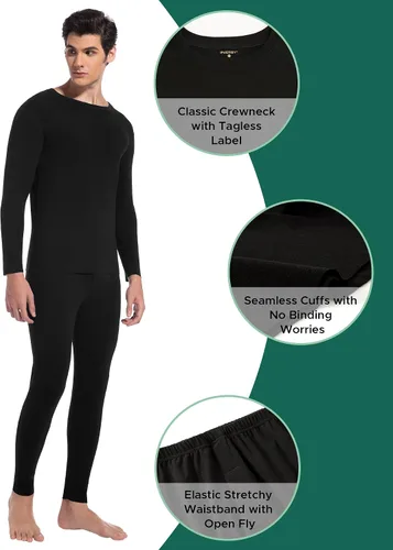 Miniatura 6 de INNERSY Conjunto de ropa interior térmica para hombre, ligero, capa base, pantalones largos para ejercicio de invierno