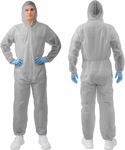 Miniatura 26 de Trajes de materiales peligrosos, 10 opciones de colores Monos protectores desechables, traje de pintura con muñecas elásticas, tobillos y capucha