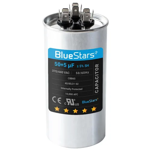 Miniatura 29 de [Listado UL] BlueStars 10 uF ± 5% MFD 370/440V CBB65 CBB65A Pieza de Repuesto de Capacitor de Arranque y Funcionamiento Ovalado - Capacitores