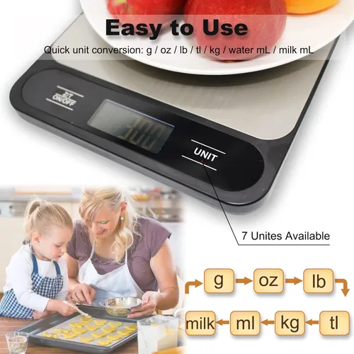 Miniatura 3 de Báscula de cocina de alimentos, 22.0 lbs y 22 libras digitales gramos y onzas para perder