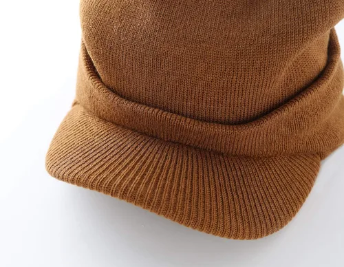 Miniatura 96 de Home Prefer - Gorro de invierno para hombre con visera, cálida y doble punto.