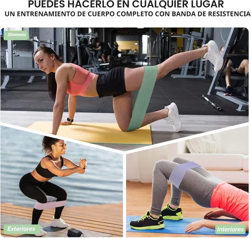 Miniatura 6 de Booty Bands Set, Resistance Bands for Working Out, Exercise Bands for Women and Men Legs and Butt, Stretch Bands for Pilates, Yoga Starter Set Claro