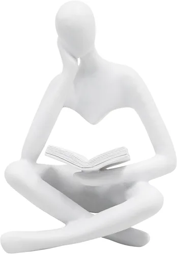 Miniatura 13 de Estatua de mujer de lectura, esculturas de pensador, adorno de arte abstracto, decoración de figura estética moderna, adecuada para el hogar, sala