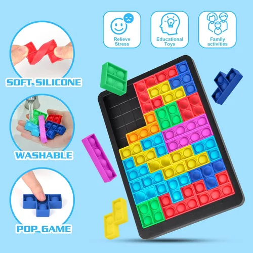Miniatura 4 de Ainiv Juego de rompecabezas para ansiedad, juguete de rompecabezas de silicona, rompecabezas de silicona, rompecabezas de bloques de construcción