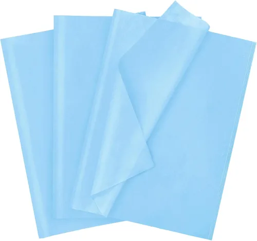 120 hojas de papel de seda azul bebé de 20 x 14 pulgadas para envolver bolsas de regalo, papel de seda de arte a granel para bodas, fiestas de