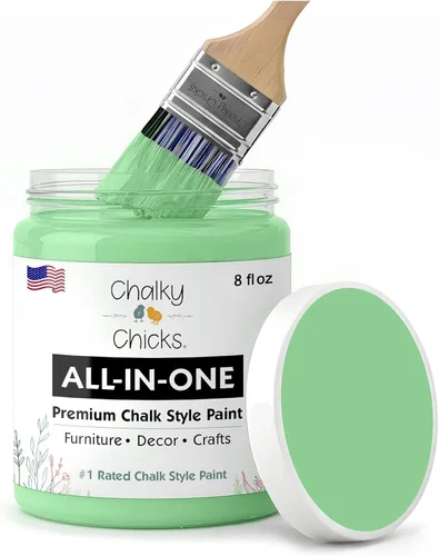Miniatura 156 de Chalky Chicks - Pintura mate a la tiza, no requiere lijado, 4 onzas líquidas, color gris oscuro (Gun Metal Gray), para muebles, pintura sin Gris