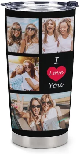 Miniatura 14 de Taza personalizada con foto y texto para hombres y mujeres, regalo para papá, mamá, familias y amigos, taza de viaje con foto e imagen