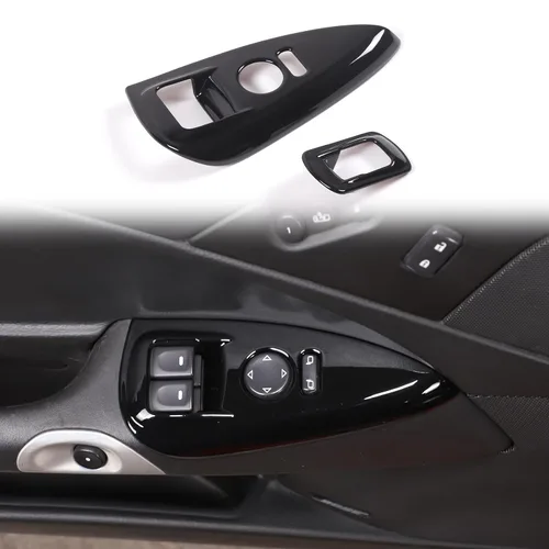 Miniatura 8 de Cubierta para interruptor de elevación de ventana compatible con Chevy Corvette C6 2005-2013, puerta de automóvil, ventana de vidrio, panel de botón