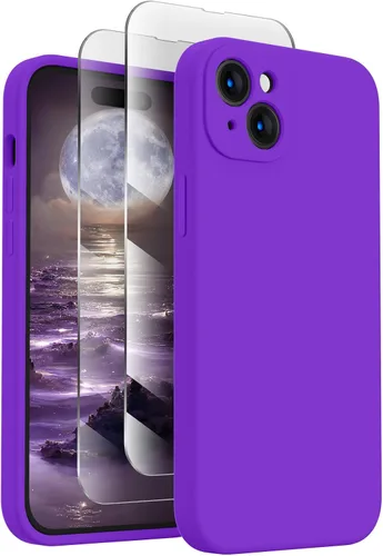 FireNova Funda diseñada para iPhone 15, funda de silicona mejorada [protección de cámara], forro interior de microfibra antiarañazos, 6.1 pulgadas,