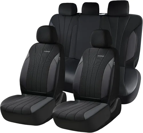 Miniatura 33 de Coverado Fundas de asiento delantero, fundas de asiento beige, 2 asientos, protectores de cuero para automóvil, paquete de 2, fundas de asiento