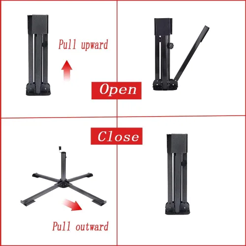 Miniatura 6 de Soporte de anclaje plegable para patio, ajustable, portátil, anclaje de playa, hierro templado, resistente, soporte para sombrilla de patio al aire