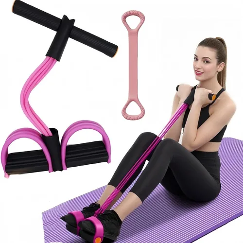 Miniatura 10 de Bandas de resistencia para ejercicio, 6 tubos elásticos de yoga para tirador de pedal de yoga, cuerda de tensión de látex natural, equipo de M