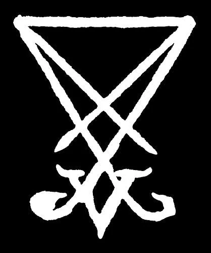 Miniatura 2 de Sigil of Lucifer - Adhesivo de vinilo troquelado – calavera de cabra, pentagrama demoníaco demoníaco, demonio, demonio, malvado, mendes, cabeza