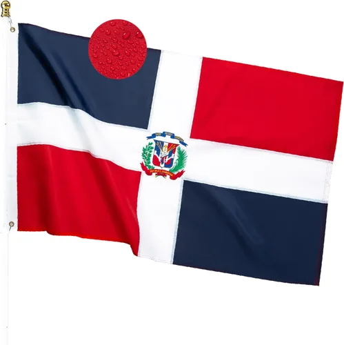 Miniatura 6 de DANF - Bandera dominicana de poliéster de 3 x 5 pies, bandera de República Dominicana, banderas nacionales de poliéster con ojales de latón, 3 x 5