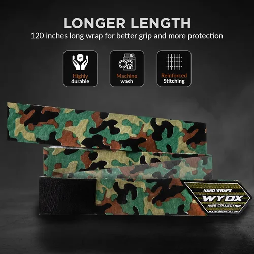 Miniatura 6 de WYOX Gel Boxing Hand Wraps for Men Women – Elasticated Padded Long Wrist Straps Cotton & Nylon Blend for Muay Thai MMA, Kickboxing, BJJ Combat