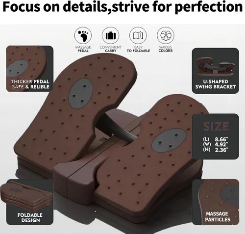 Miniatura 6 de Mini ejercitador de piernas plegable, máquina de ejercicio portátil con pedal para debajo del escritorio, ejercicio de músculos de las piernas