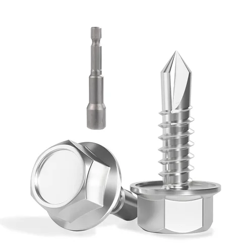 Miniatura 19 de VGBUY 170 tornillos autoperforantes para metal, tornillos autorroscantes de chapa metálica de acero inoxidable 410 #10 x 3/4 pulgadas, tornillos