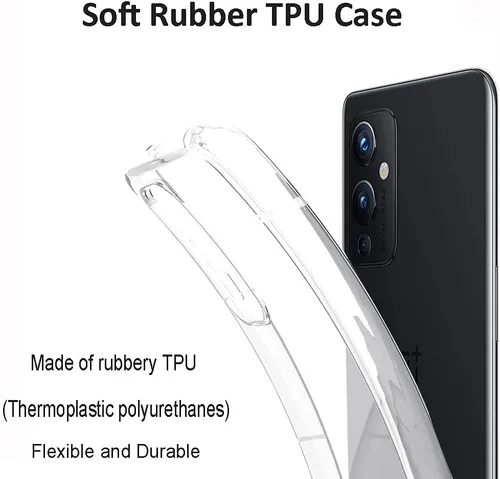Miniatura 4 de Unov Funda diseñada para OnePlus 9 5G, funda transparente con [patrón antideslizante en relieve], protección delgada a prueba de golpes