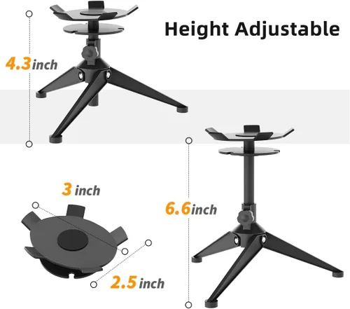 Miniatura 3 de Small Metal Tripod Holder for Echo Spot, Cute Desktop Speaker Mount Stand Portable with Cable Management, Adjustable Height from 4.3"-6.6", 1 Pack