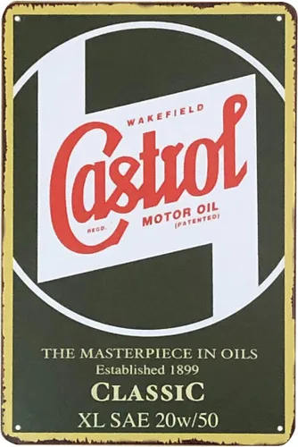 Miniatura 2 de Paquete de 5 carteles de lata retro vintage, carteles de metal para coche de gasóleo para garaje, barra de cueva, 8 x 12 pulgadas