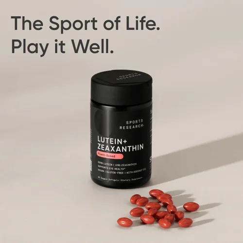 Miniatura 7 de Sports Research® Cápsulas de luteína y zeaxantina, suplemento de apoyo para la salud ocular hecho con Lute-Gen® y aceite de coco orgánico, apto