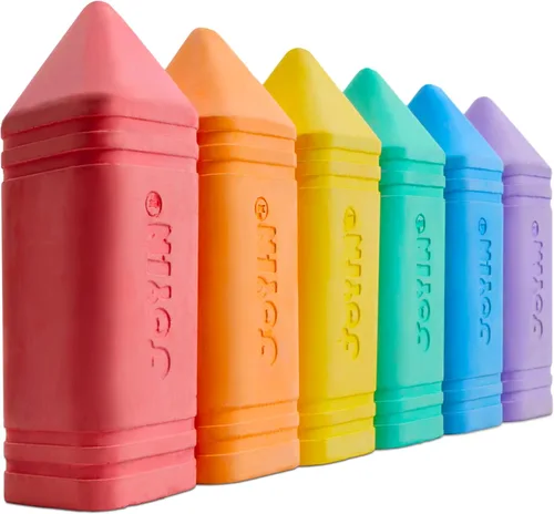 Miniatura 9 de JOYIN 12 tizas jumbo para acera con 6 colores, tiza lavable para niños, suministros escolares no tóxicos, juegos al aire libre, accesorios