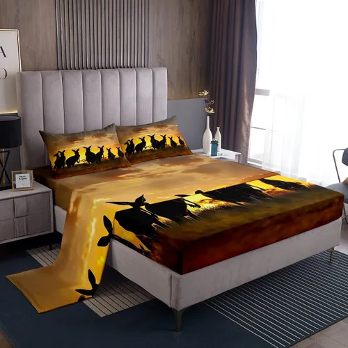 Miniatura 23 de Manfei Juego de sábanas musicales tamaño matrimonial, juego de ropa de cama con estampado de notas musicales retro para niños y niñas, decoración